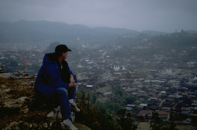 From atop Daw Nann Gyi Taung, the Inn Gaung and Kyauk Phyu mines are visible, along with the tin roofs of the western edge of Kyatpyin.